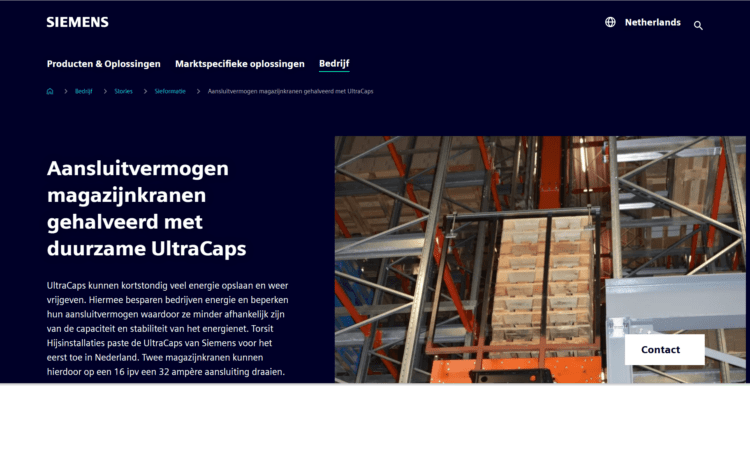  Nederlandse primeur met Siemens UltraCaps